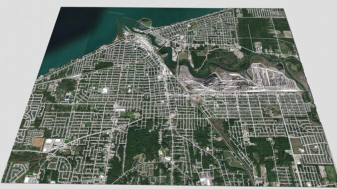 Cityscape Lorain County Ohio United States 3D model 2