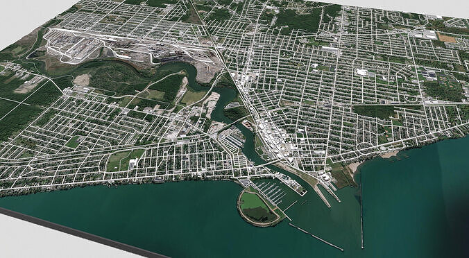 Cityscape Lorain County Ohio United States 3D model 4