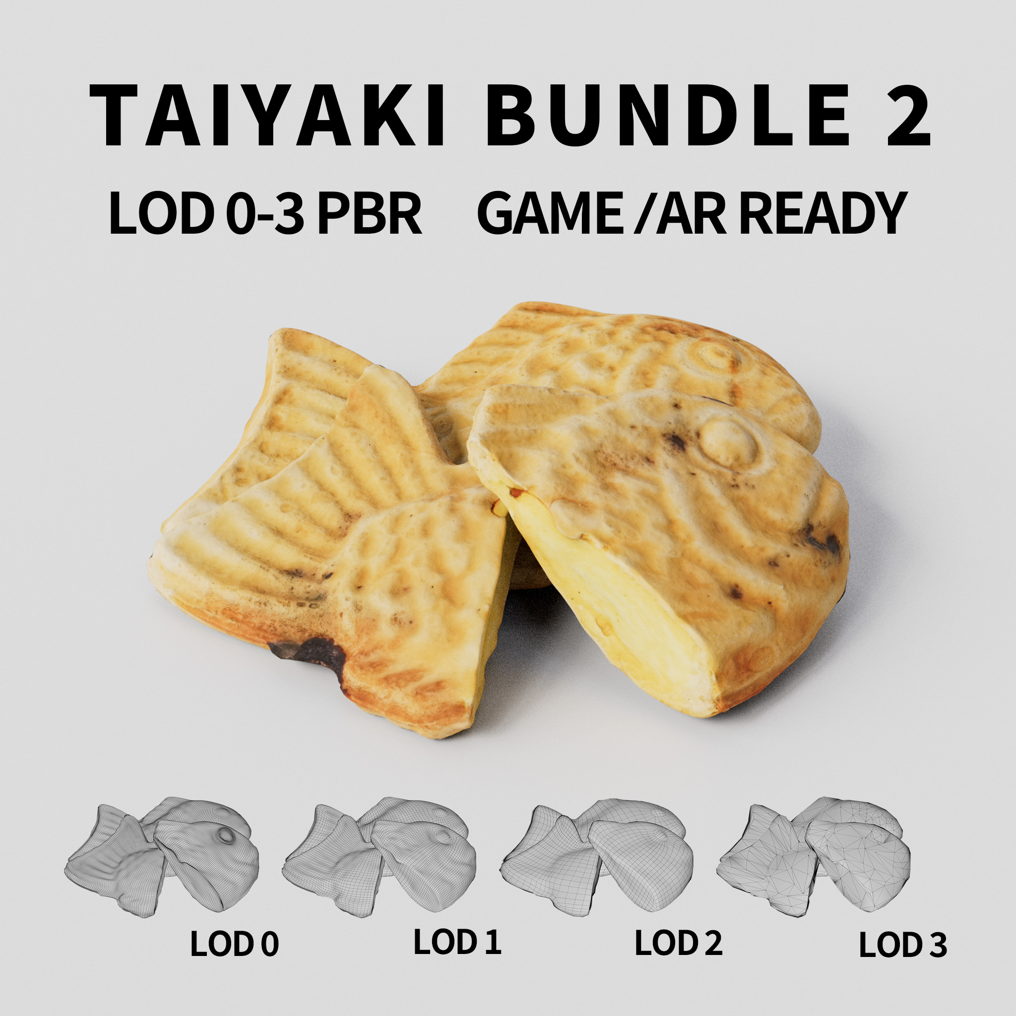 Taiyaki 3D model Bundle Pack 2 Low-poly 3D model_18
