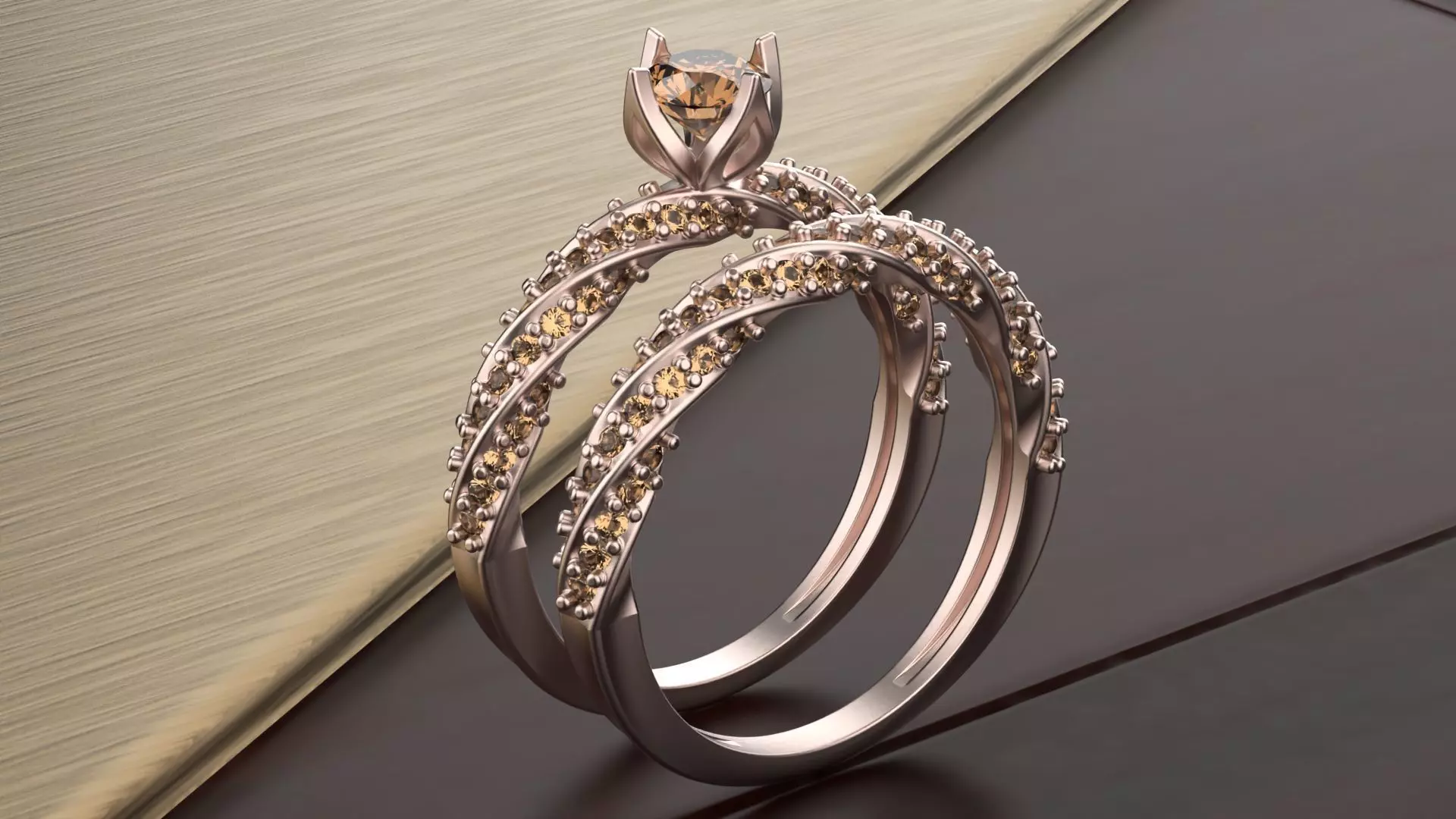 Spiral Solitaire Ring 3D print model_0