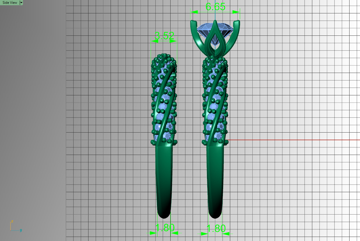 Spiral Solitaire Ring 3D print model_21