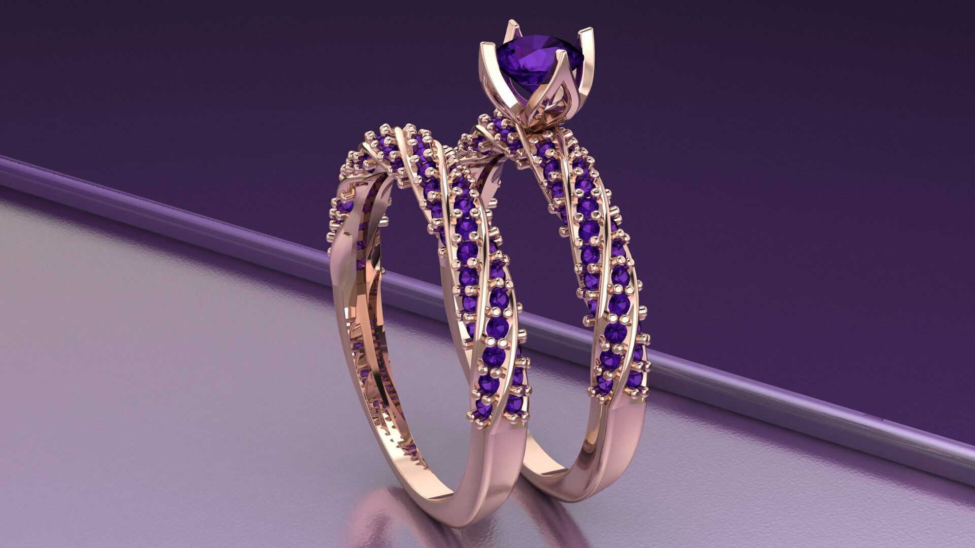 Spiral Solitaire Ring 3D print model_14