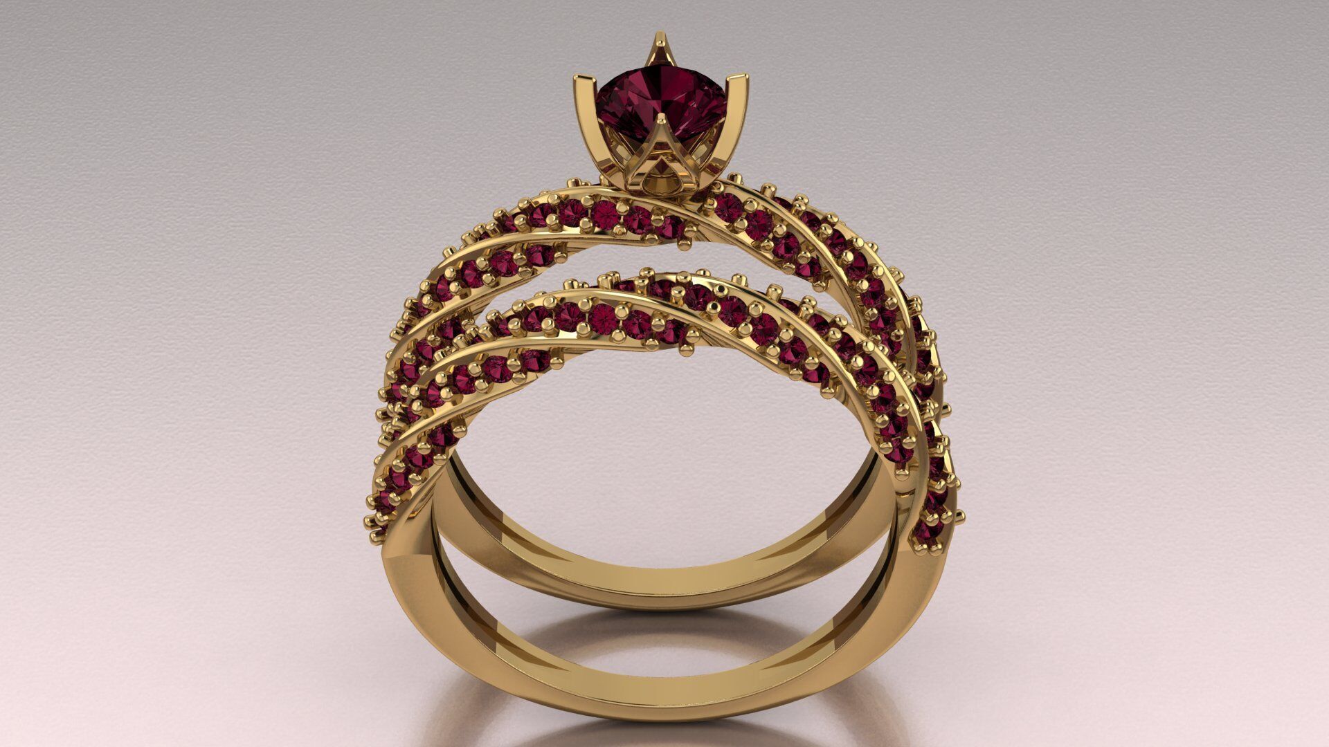 Spiral Solitaire Ring 3D print model_12