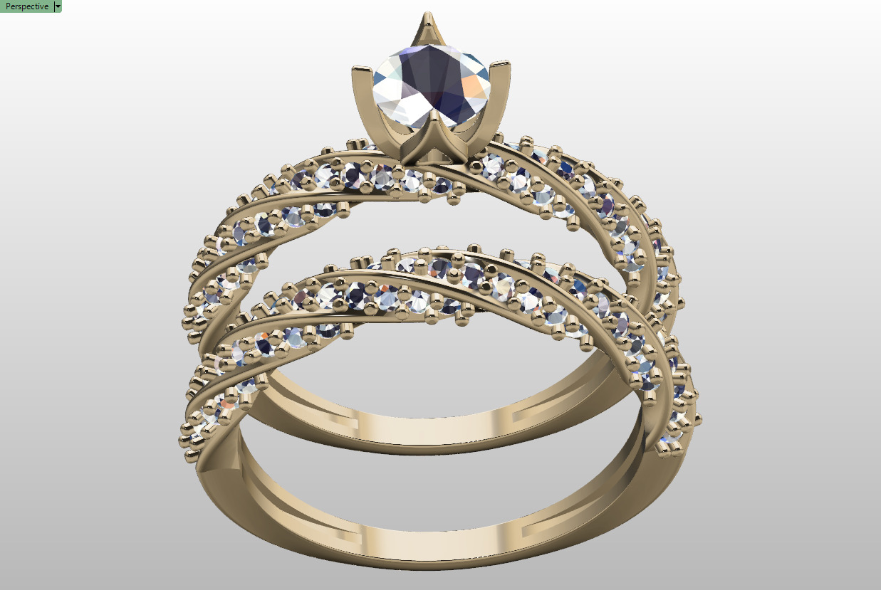 Spiral Solitaire Ring 3D print model_7