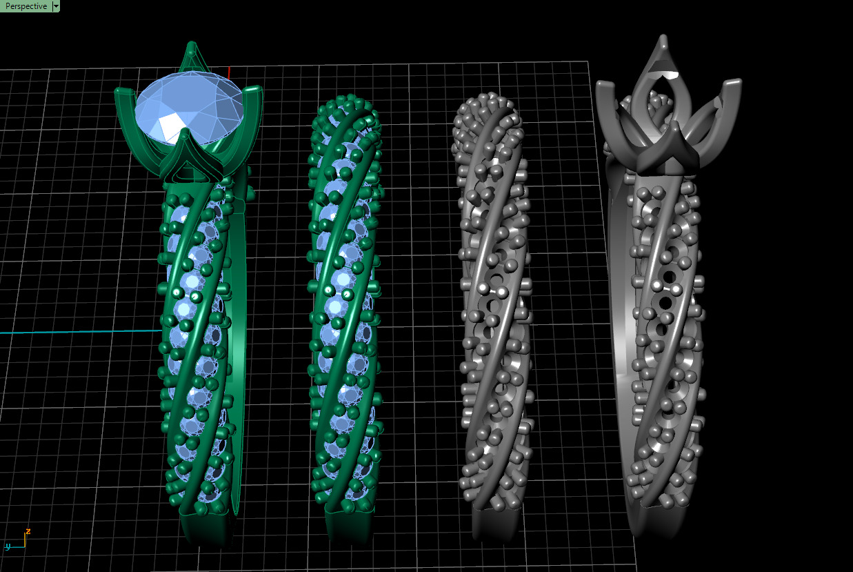 Spiral Solitaire Ring 3D print model_3