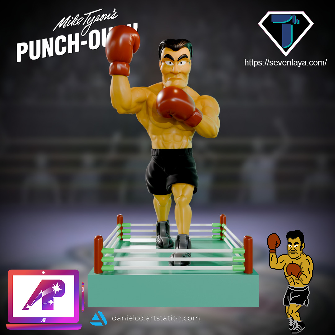 Punch Out Mike Tyson Piston Honda and Mr Dream 3D print model_5