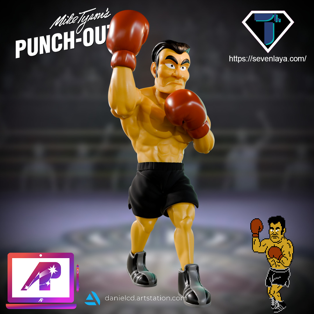 Punch Out Mike Tyson Piston Honda and Mr Dream 3D print model_2