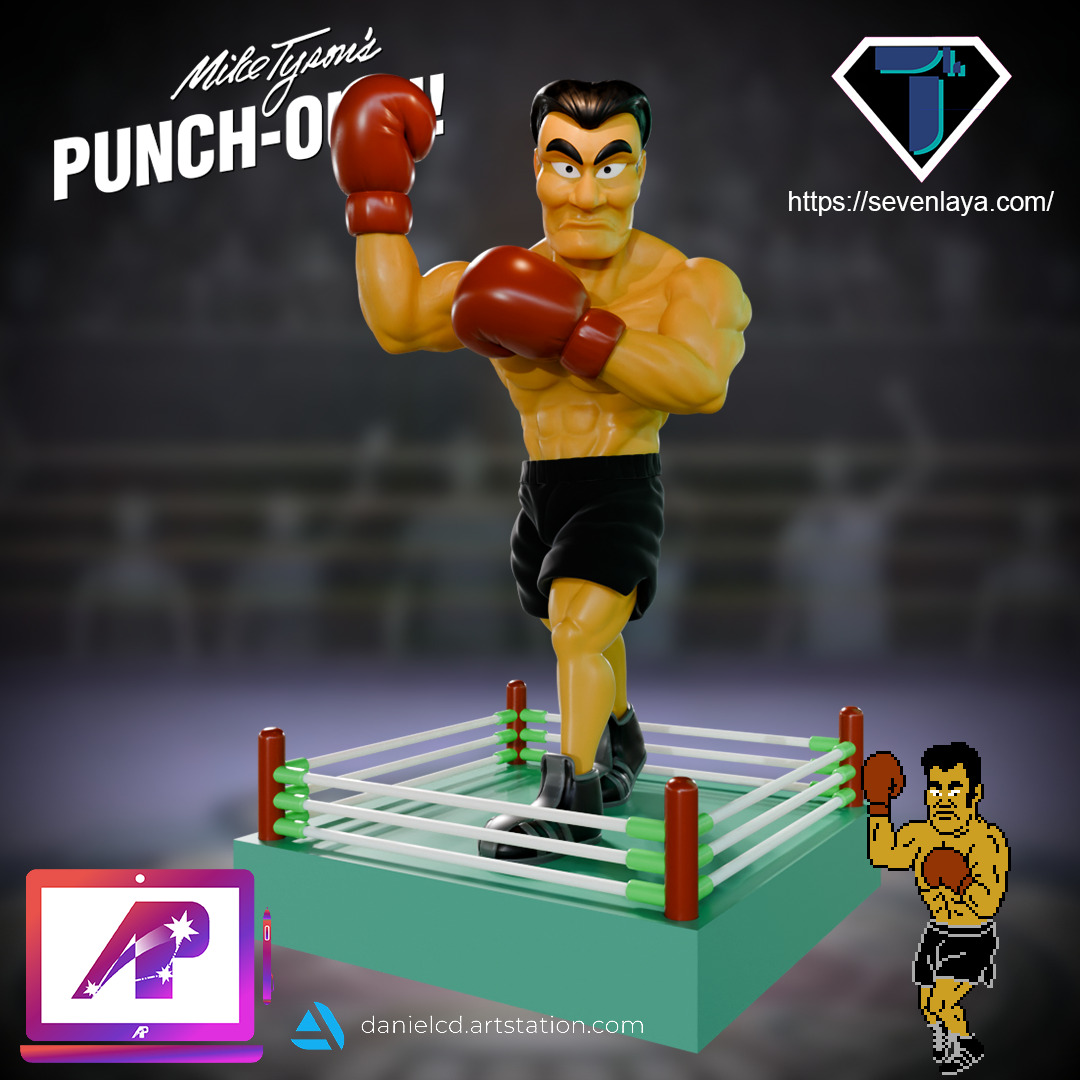 Punch Out Mike Tyson Piston Honda and Mr Dream 3D print model_7