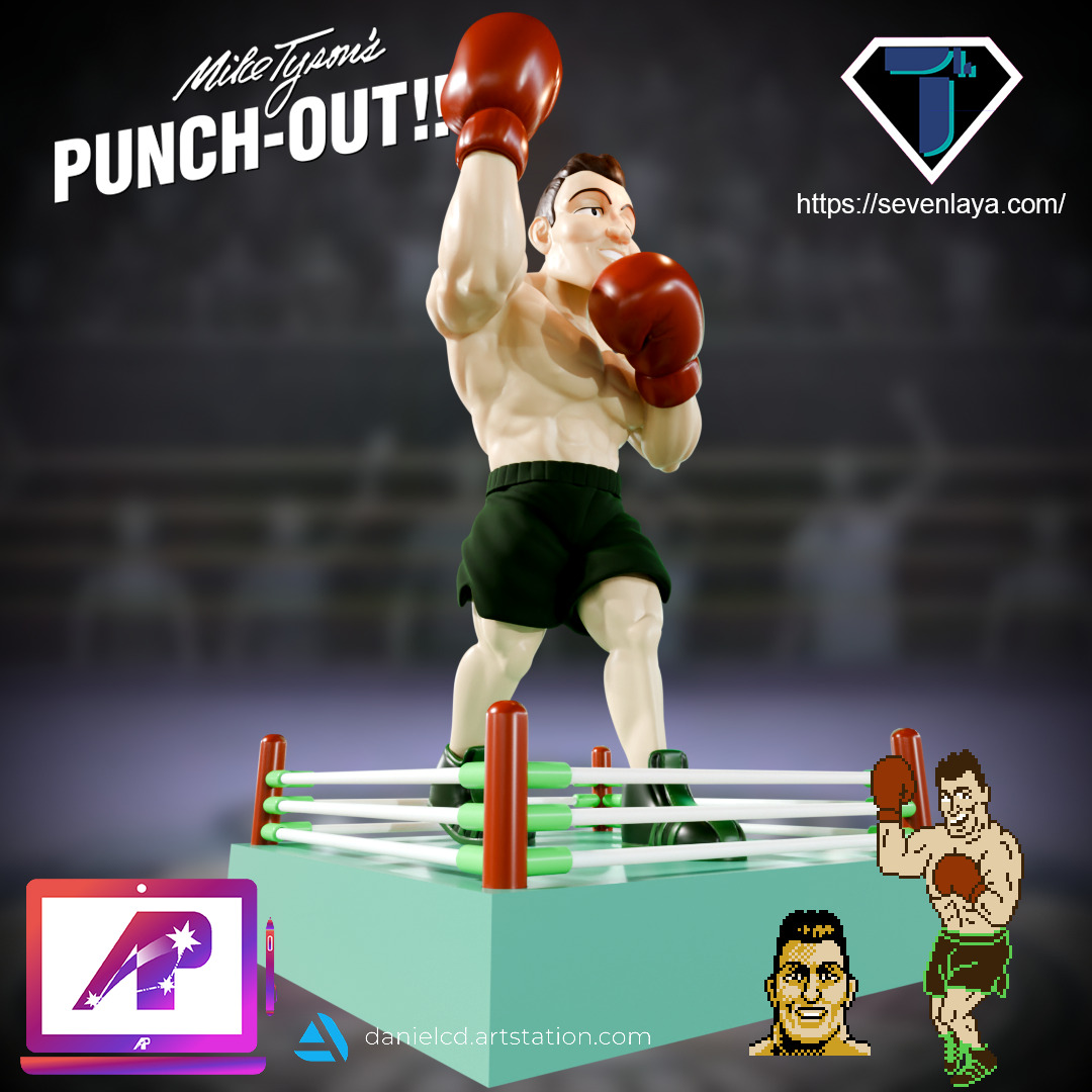 Punch Out Mike Tyson Piston Honda and Mr Dream 3D print model_1