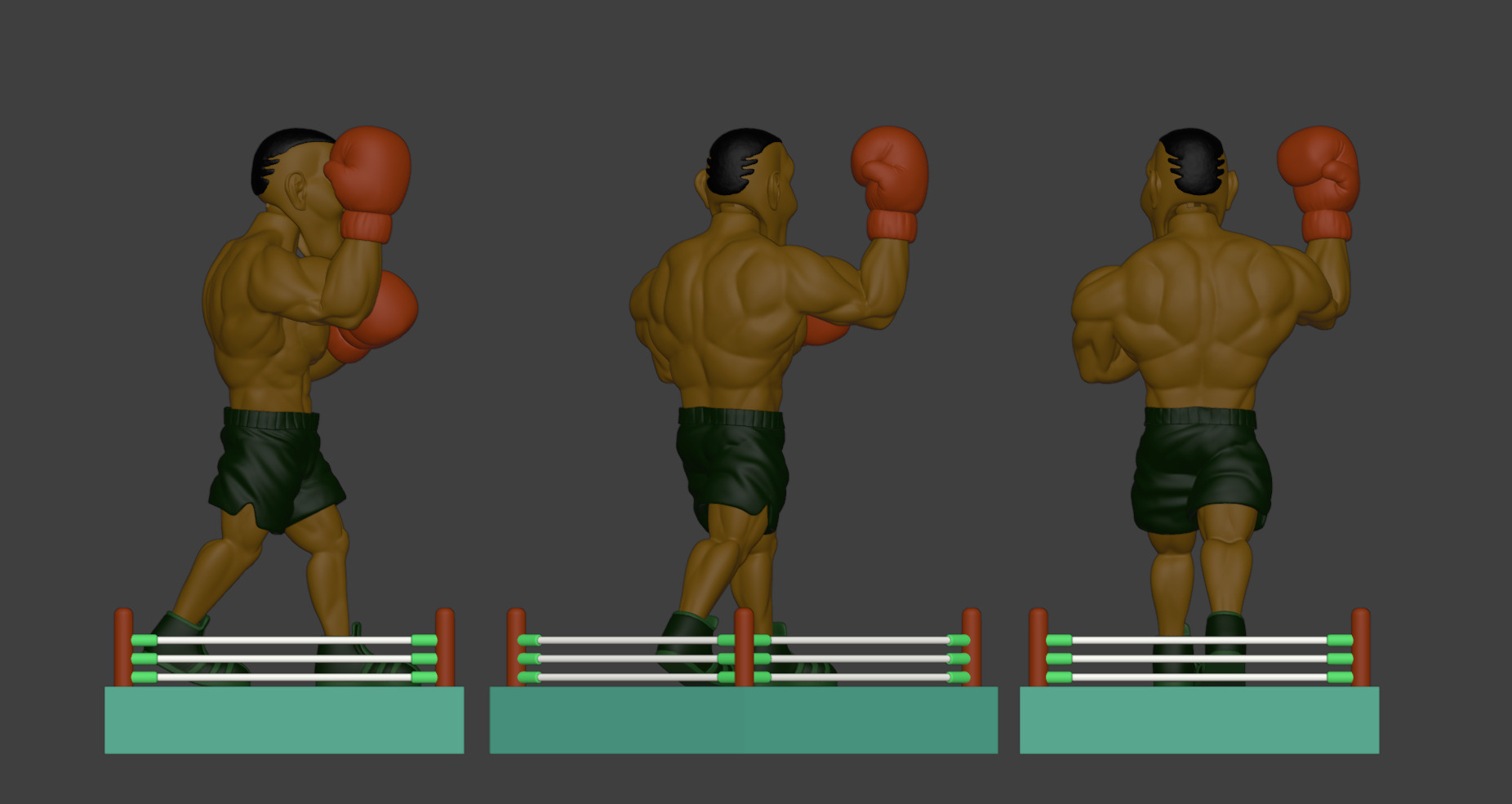 Punch Out Mike Tyson Piston Honda and Mr Dream 3D print model_11