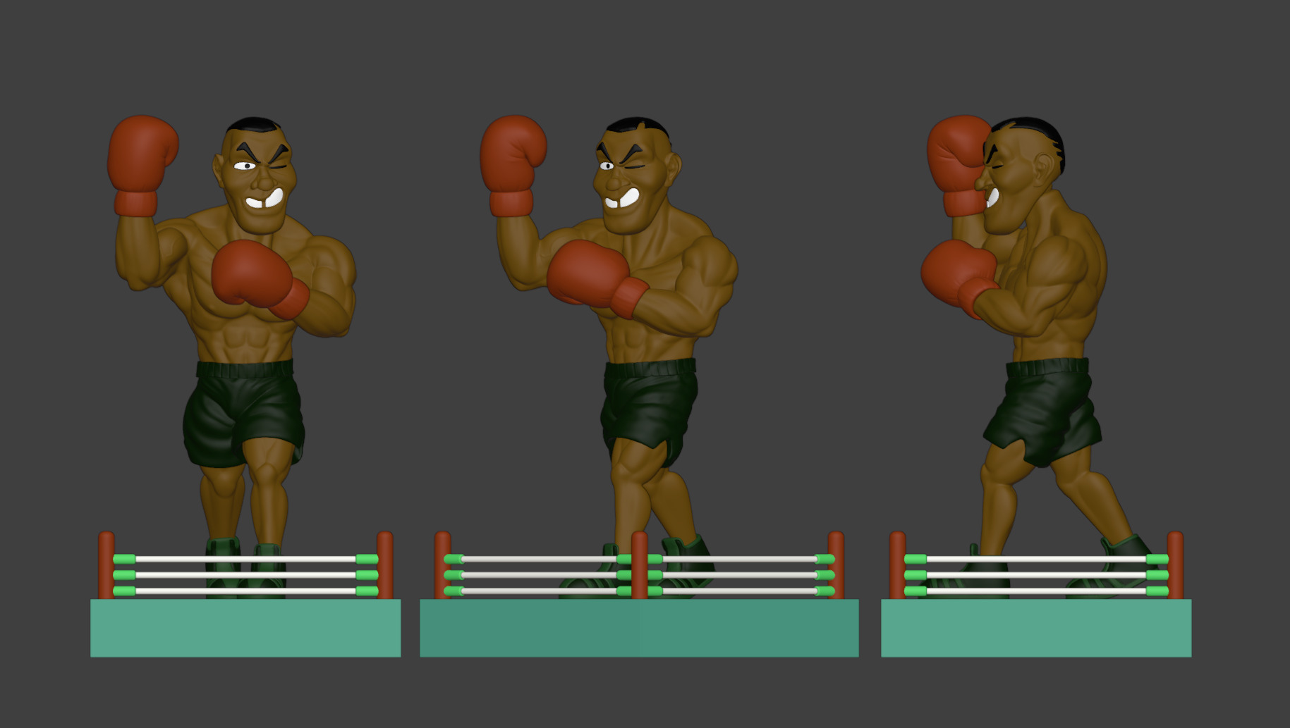 Punch Out Mike Tyson Piston Honda and Mr Dream 3D print model_10