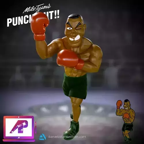 Punch Out Mike Tyson Piston Honda and Mr Dream 3D print model