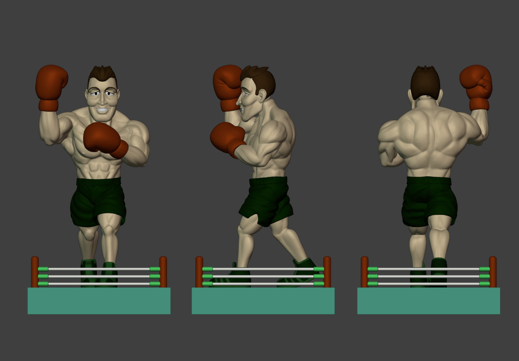 Punch Out Mike Tyson Piston Honda and Mr Dream 3D print model_9