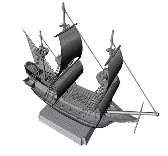 Plastic Sailing Ship 3D Printable Decorative Model Souvenir Gift