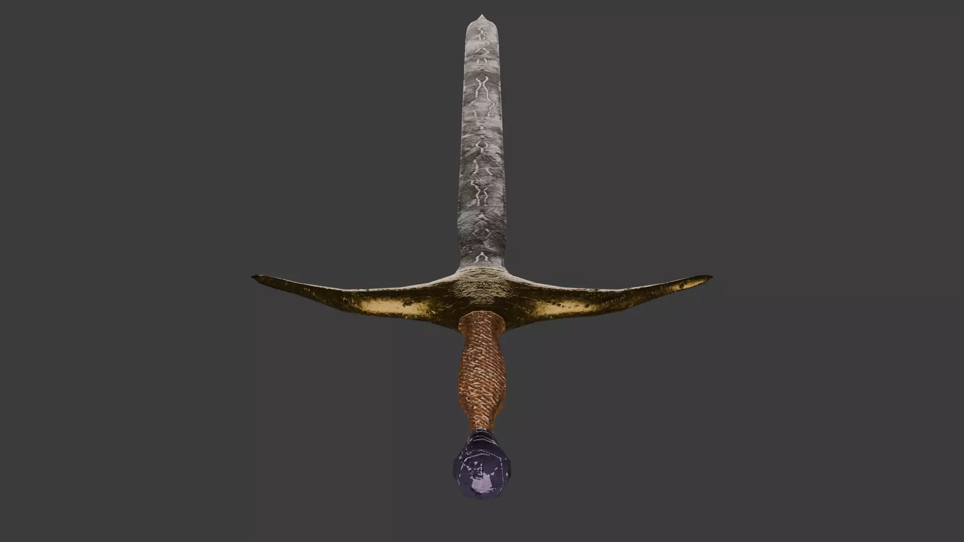 high Details Low-Poly sword- 876 Polygons Low-poly 3D model