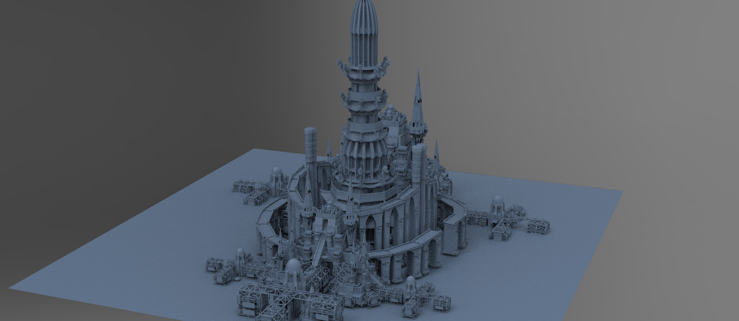 Mesopotamian ancient towers City 3D model_1