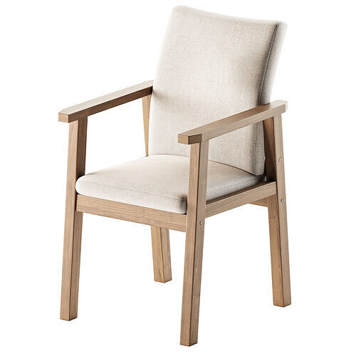 Solid Wood Dining Chair 3D model