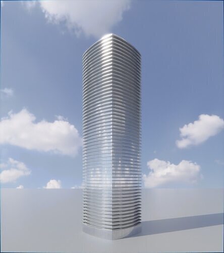 Parametric Building 1d12 3D model 2