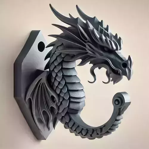 Dragon Head Wall Mount 3D print model