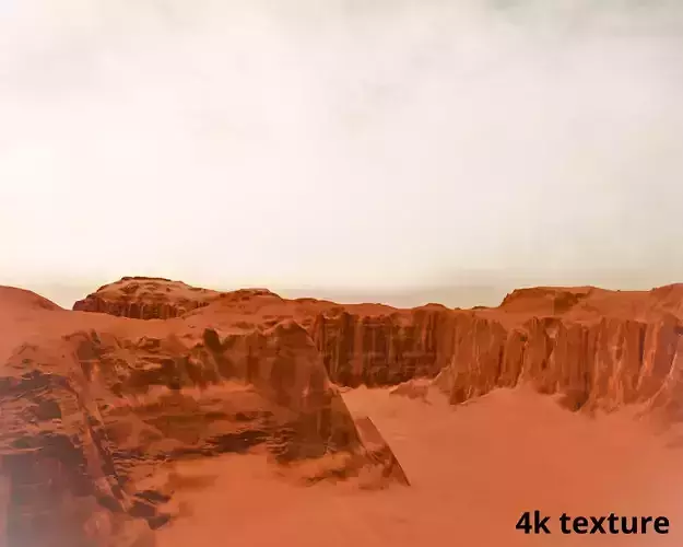 Realistic Martian Canyon Landscape