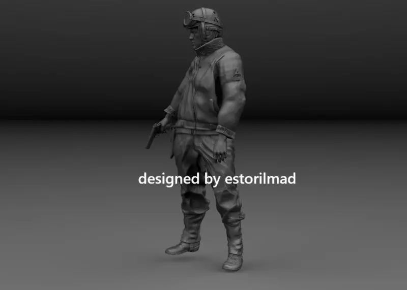 WW2 AMERICAN TANK DRIVER SHERMAN 3D print model_0