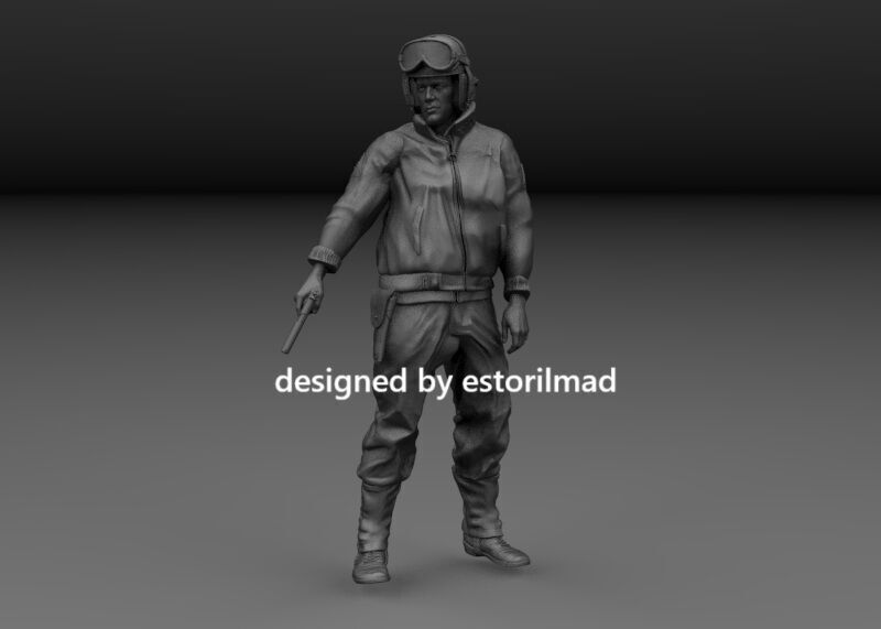 WW2 AMERICAN TANK DRIVER SHERMAN 3D print model_1