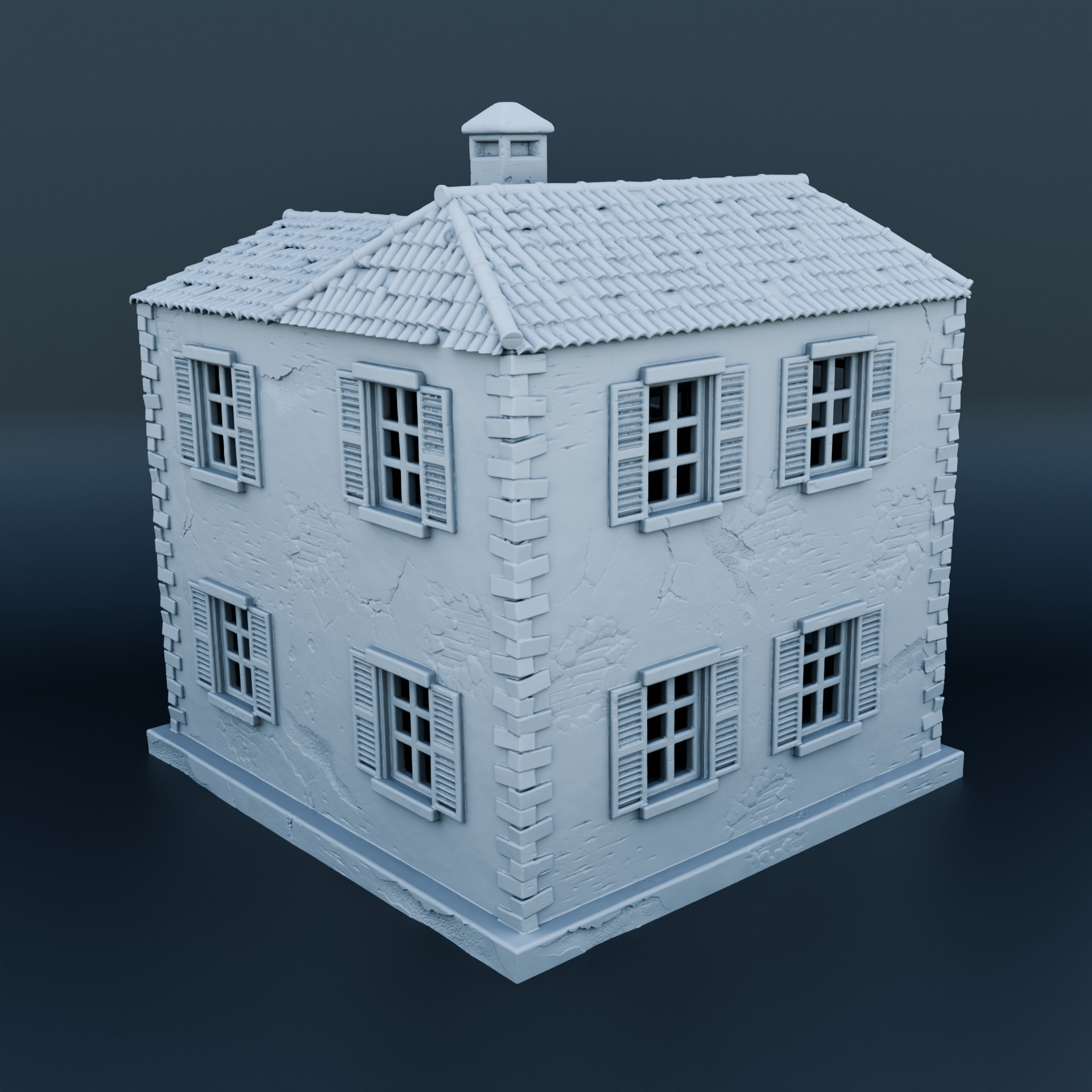 Medieval house 3D print model_1