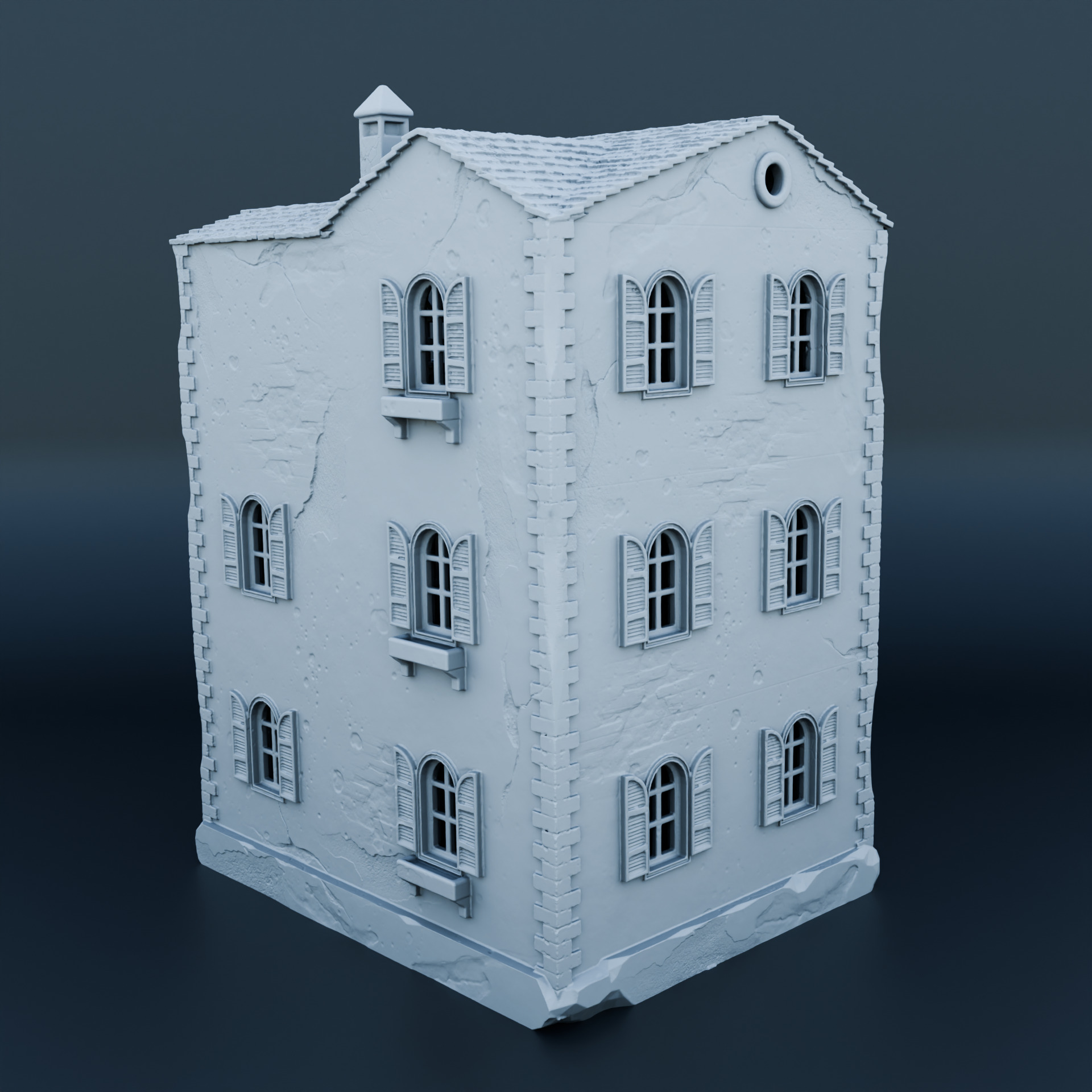 Medieval house 3D print model_2