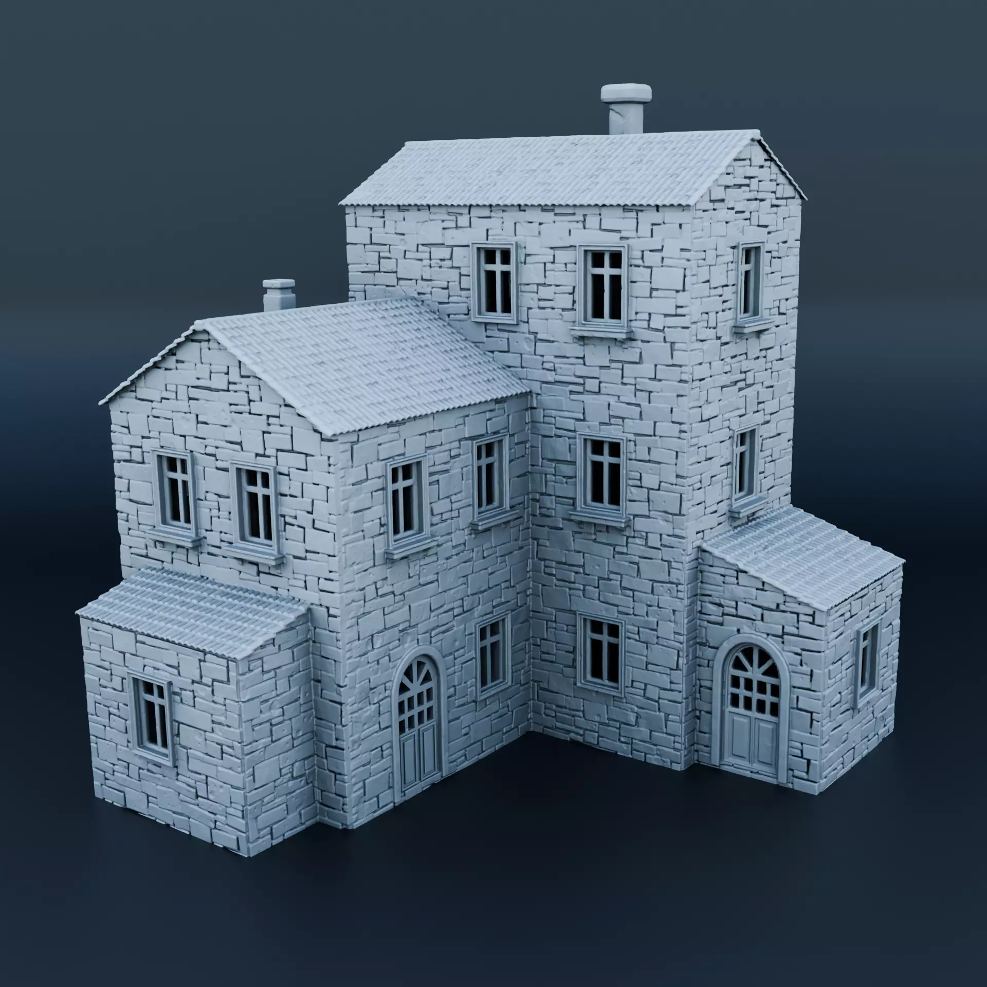Medieval house 3D print model_0