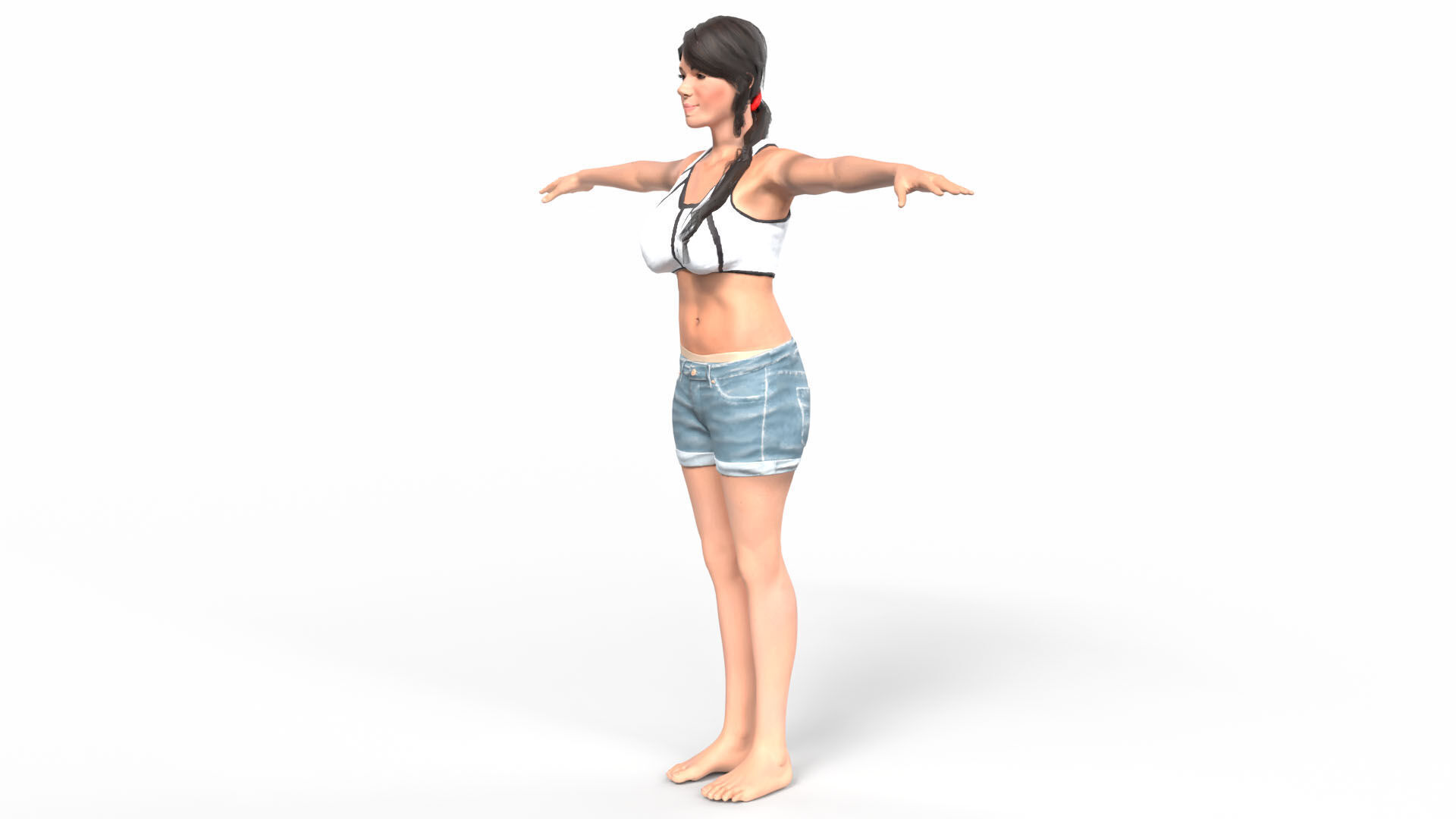 Mi Reina Female Character Low-poly 3D model_2