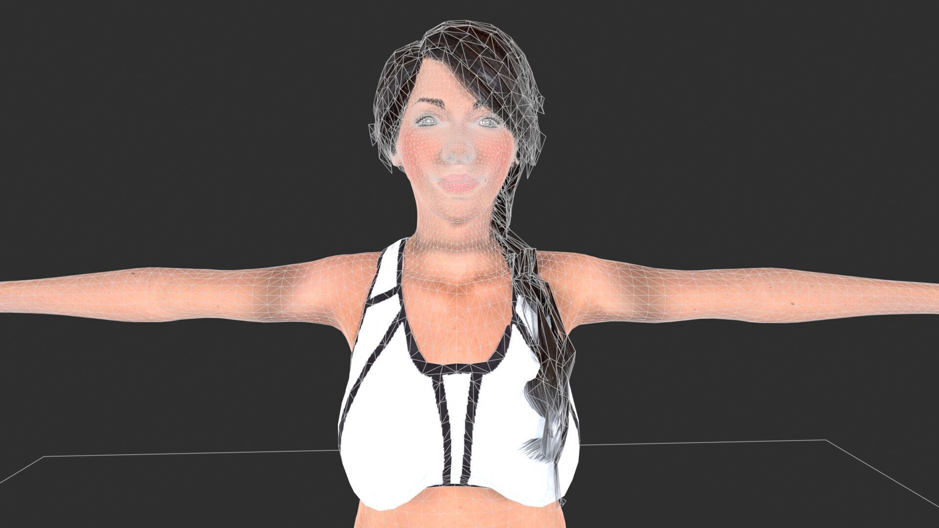 Mi Reina Female Character Low-poly 3D model_11