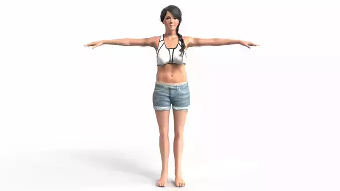 Mi Reina Female Character Low-poly 3D model