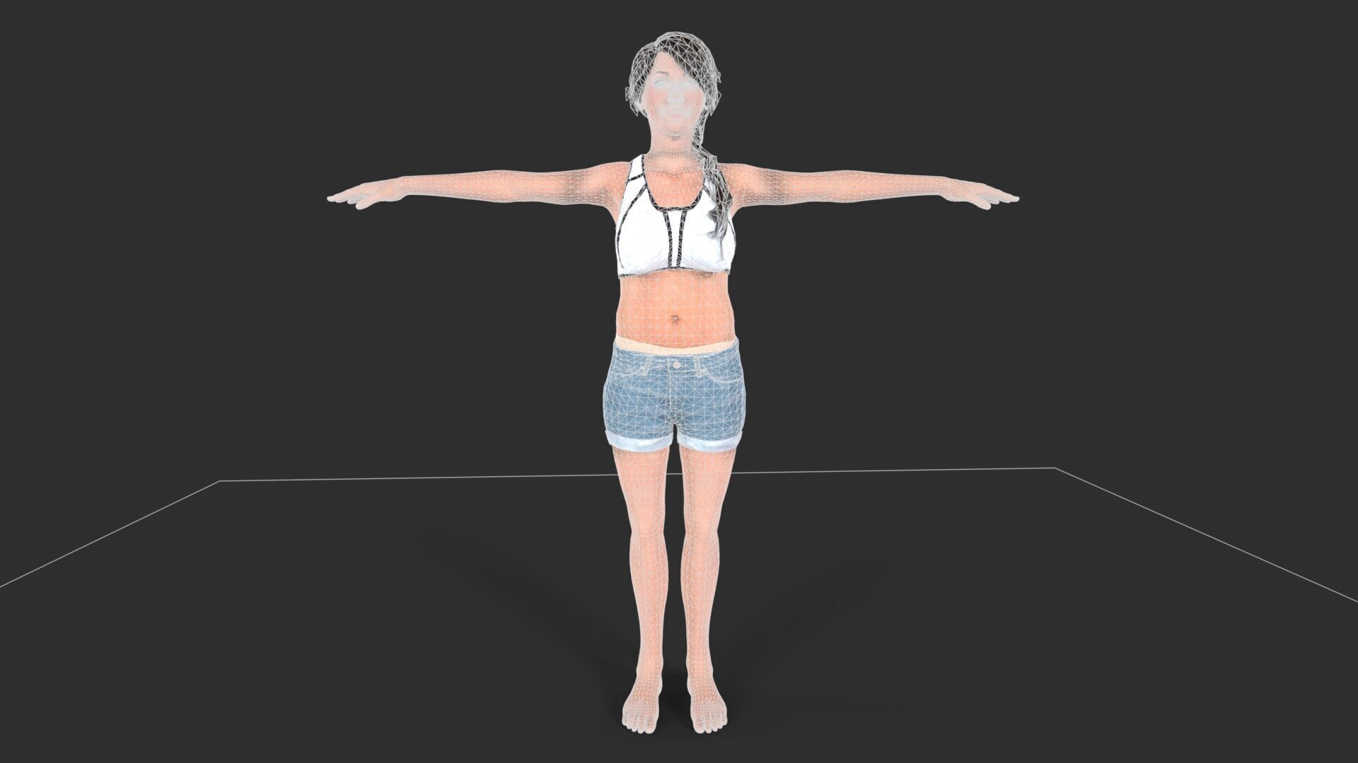 Mi Reina Female Character Low-poly 3D model_10