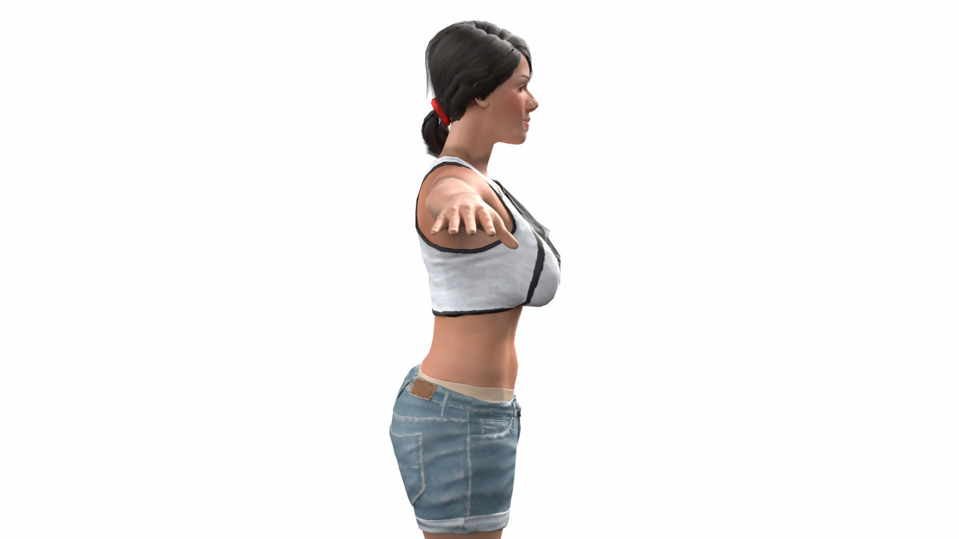 Mi Reina Female Character Low-poly 3D model_4