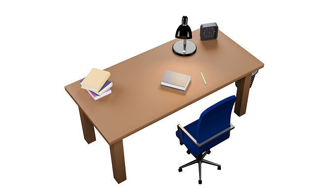 Modern Office Table 3D Model Low-poly 3D model