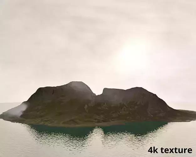 Volcanic Island 3D Terrain Model  3D model