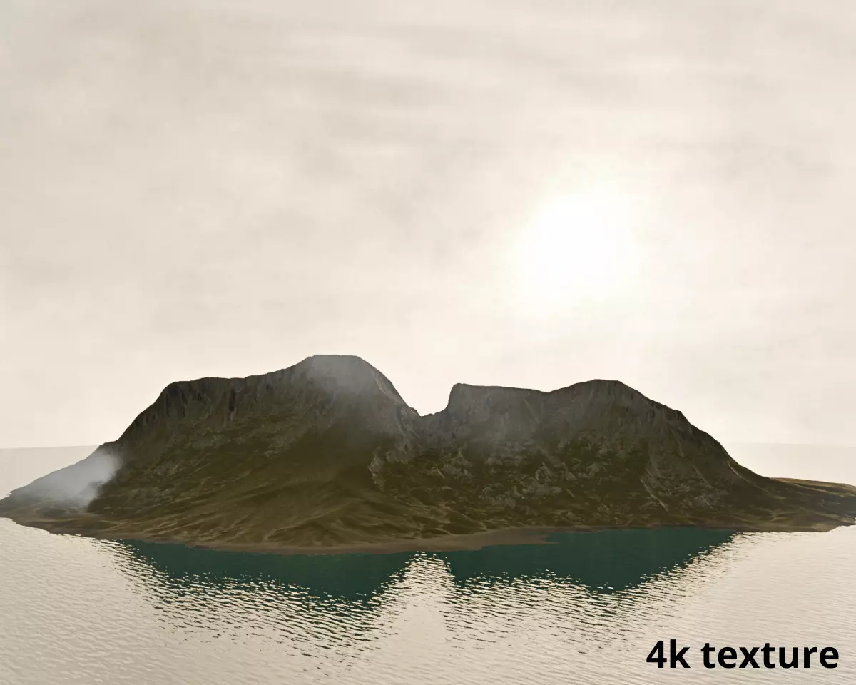 Volcanic Island 3D Terrain Model  3D model_0