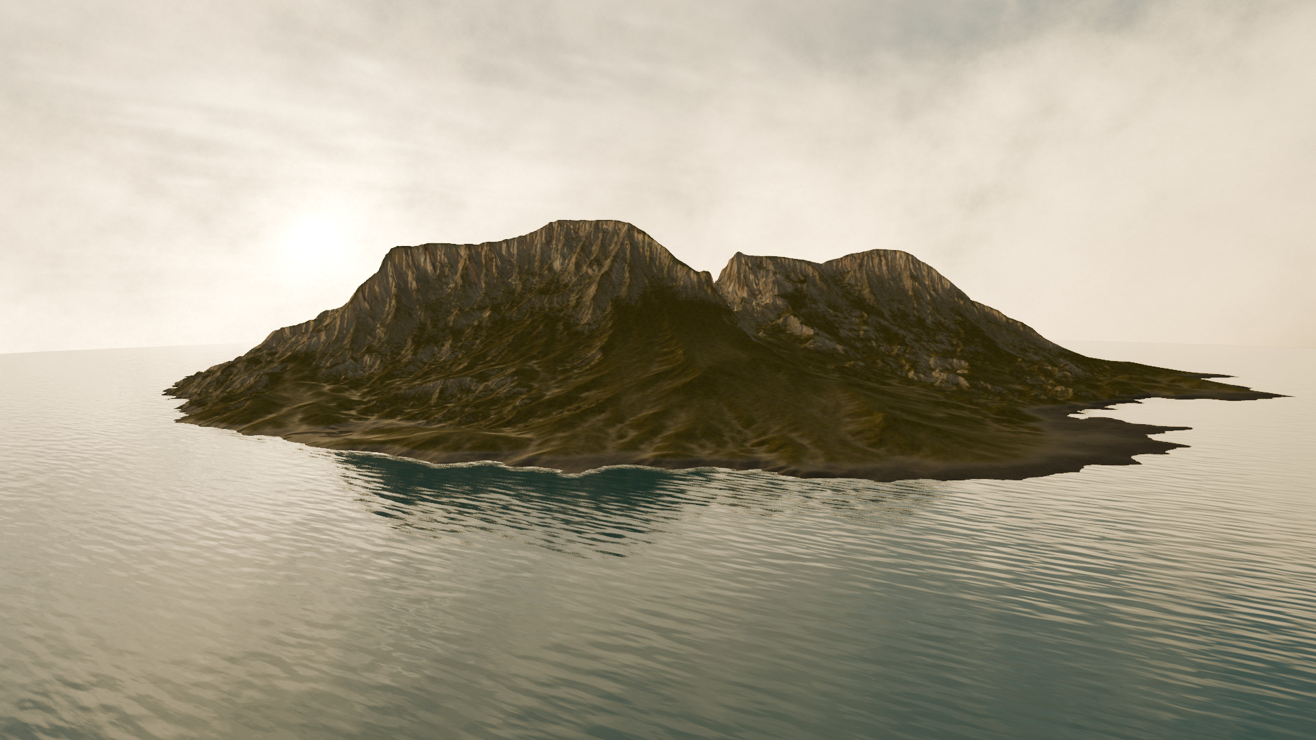 Volcanic Island 3D Terrain Model  3D model_1