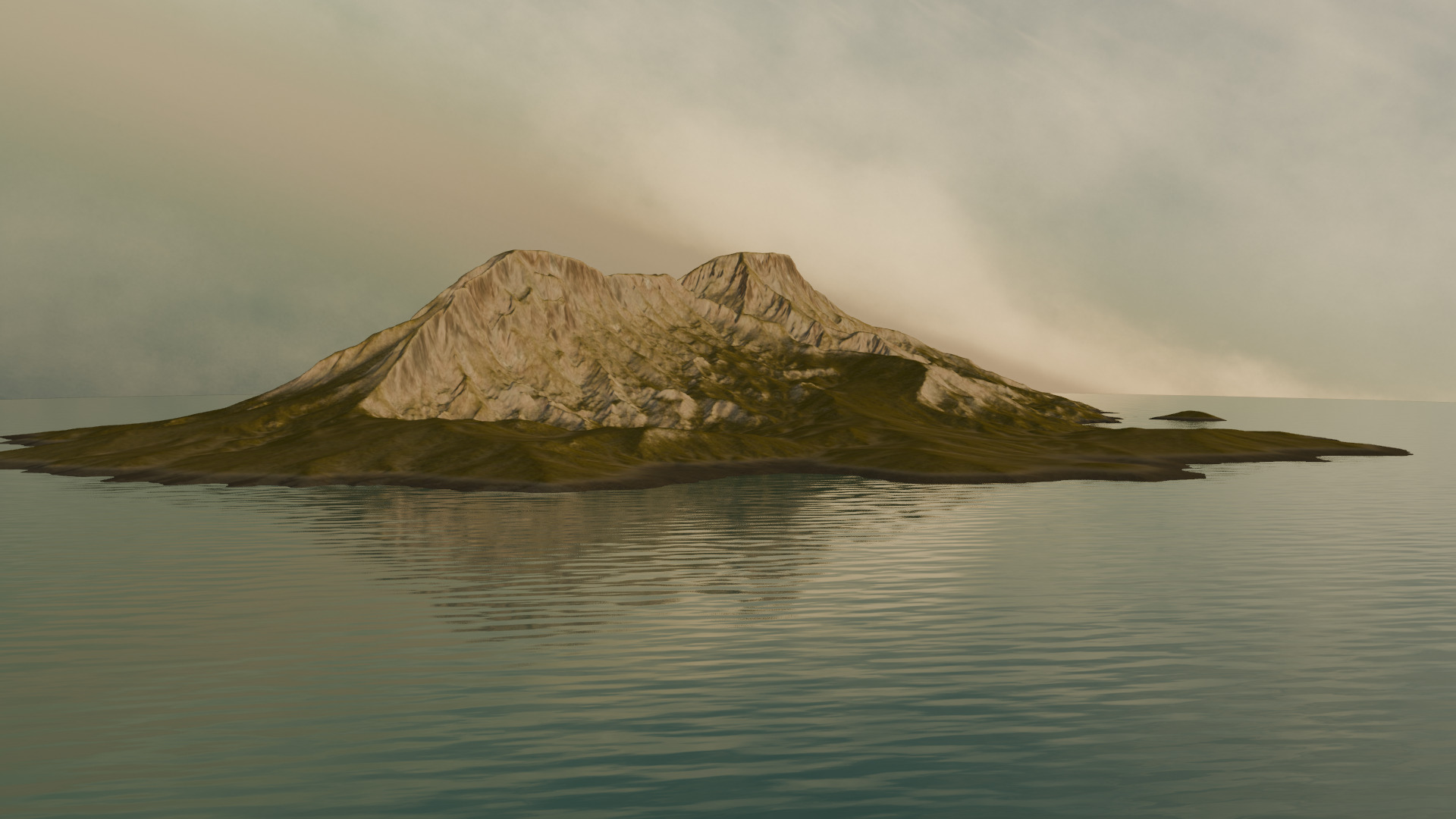 Volcanic Island 3D Terrain Model  3D model_3
