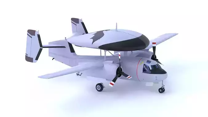 Grumman E-1 Tracer - THE WILLY FUDD -  Low-poly 3D model
