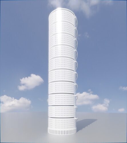 Parametric Building 1b14 3D model 4