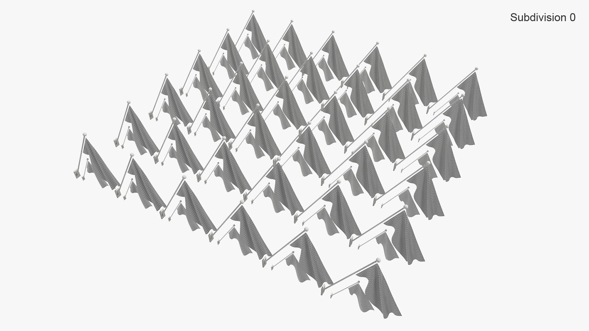 Wall Flags World Collection Set 3D model_6