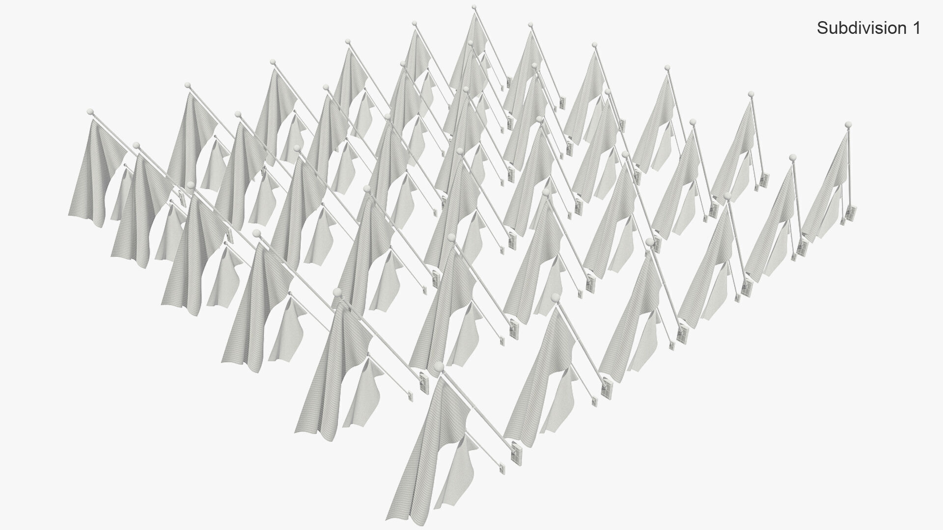 Wall Flags World Collection Set 3D model_10