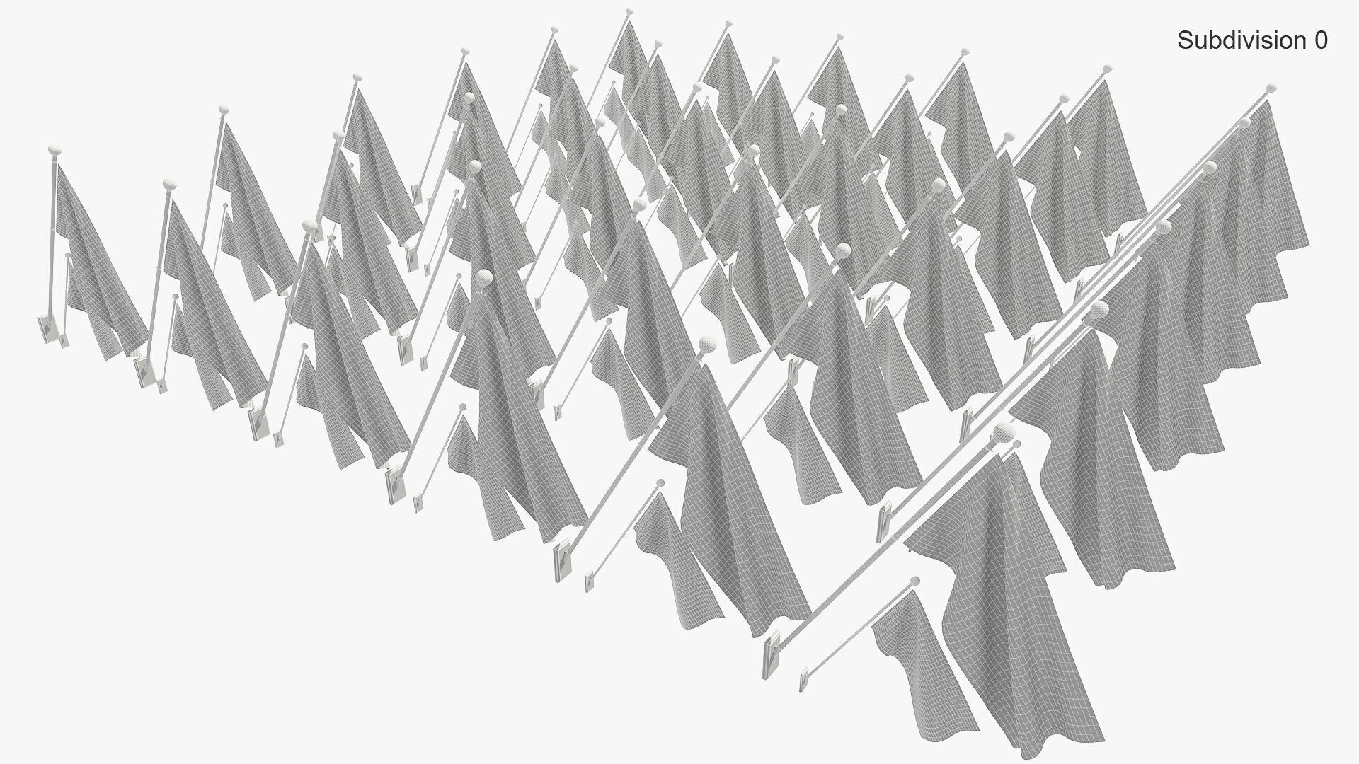 Wall Flags World Collection Set 3D model_8