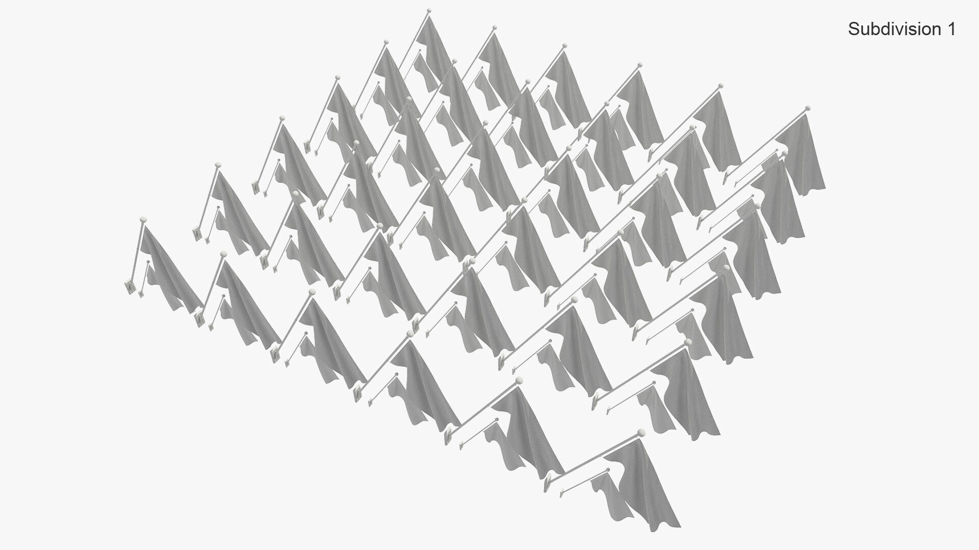 Wall Flags World Collection Set 3D model_11