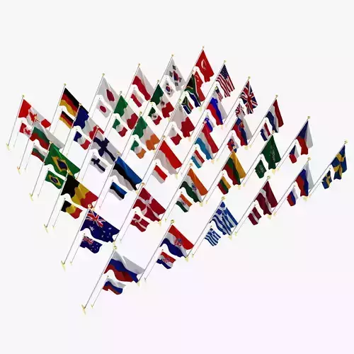 Wall Flags World Collection Set