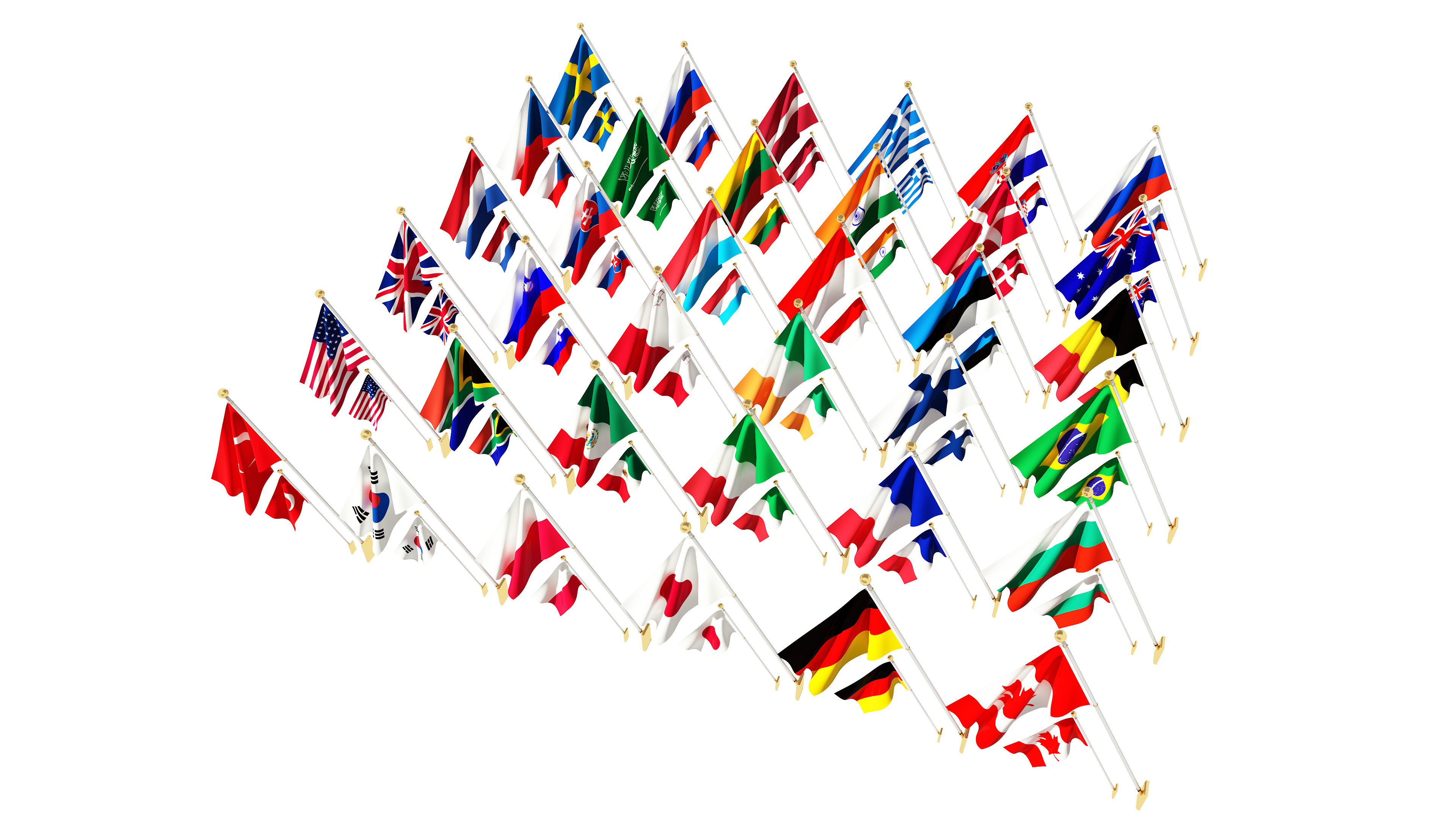Wall Flags World Collection Set 3D model_3