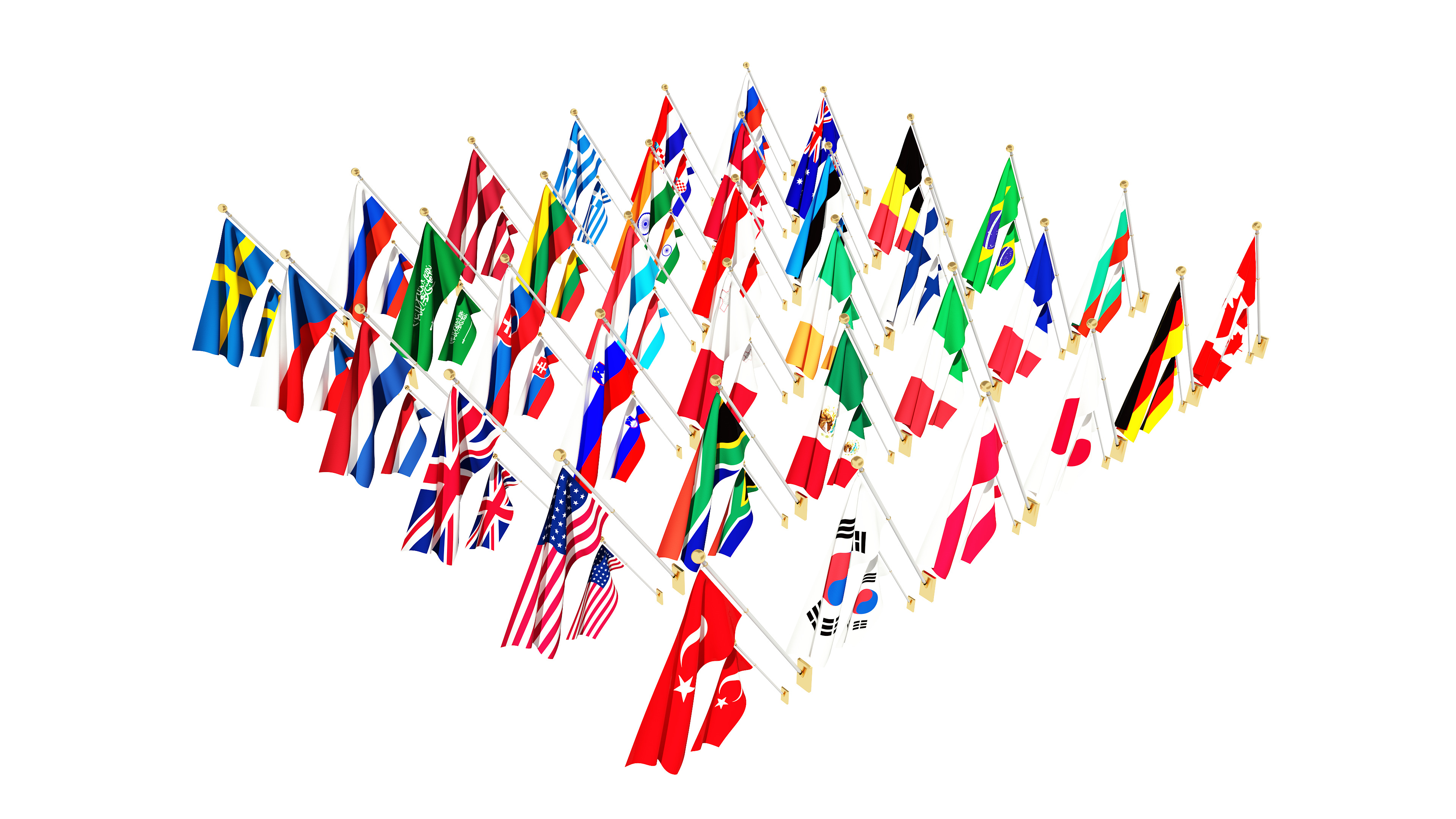 Wall Flags World Collection Set 3D model_4