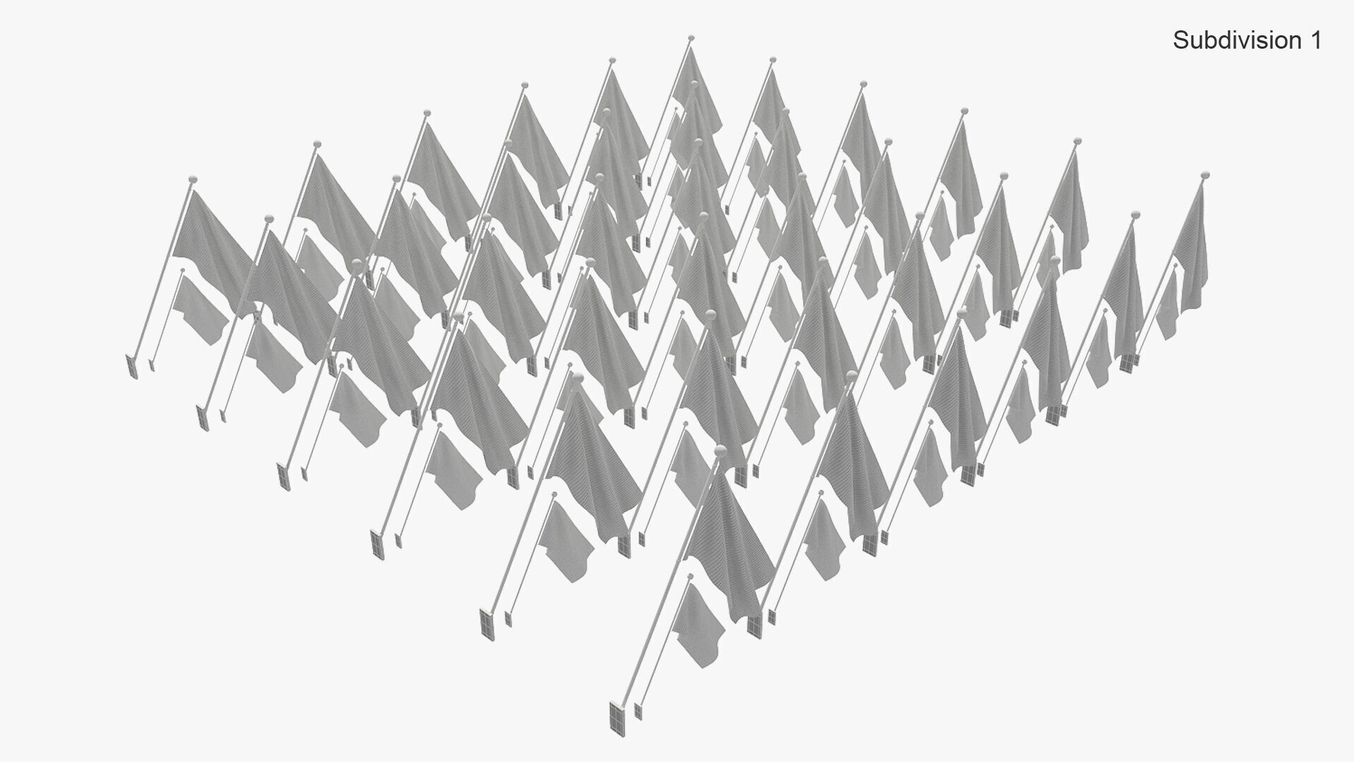 Wall Flags World Collection Set 3D model_9