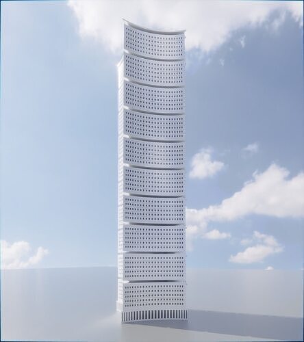Parametric Building 1c14 3D model 4